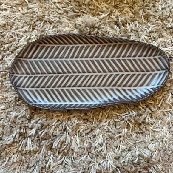 Anthrohome Terra Cotta Platter Leaf Anthropologie Boho Decor Tray AnthroLiving - Picture 4 of 8